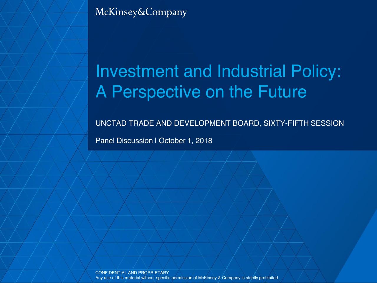 Investment And Industrial Policy A Perspective On The Future consulting deck cover