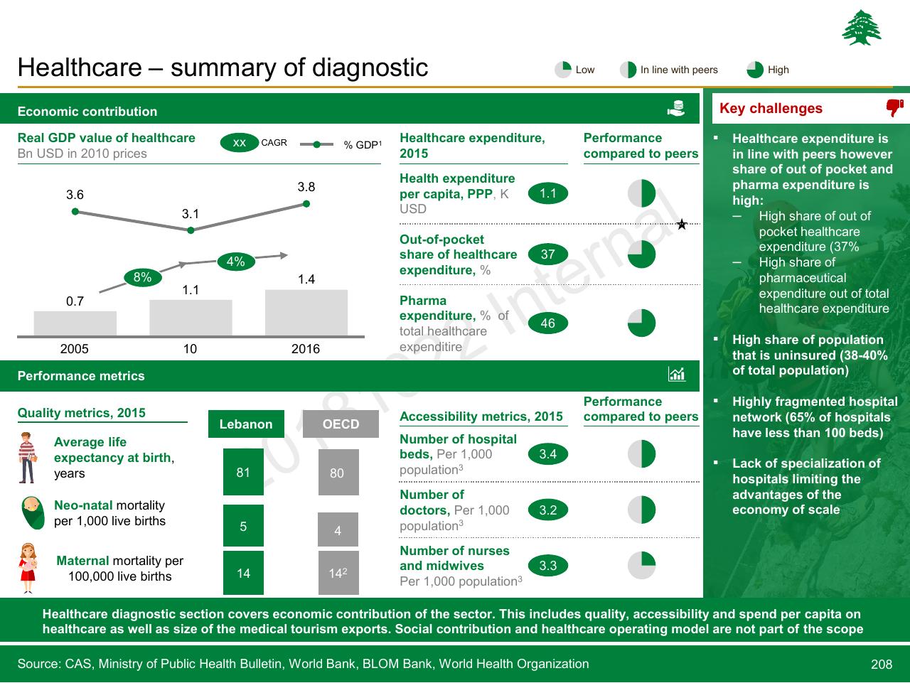Dashboard slide 208 from Lebanon Economic Vision