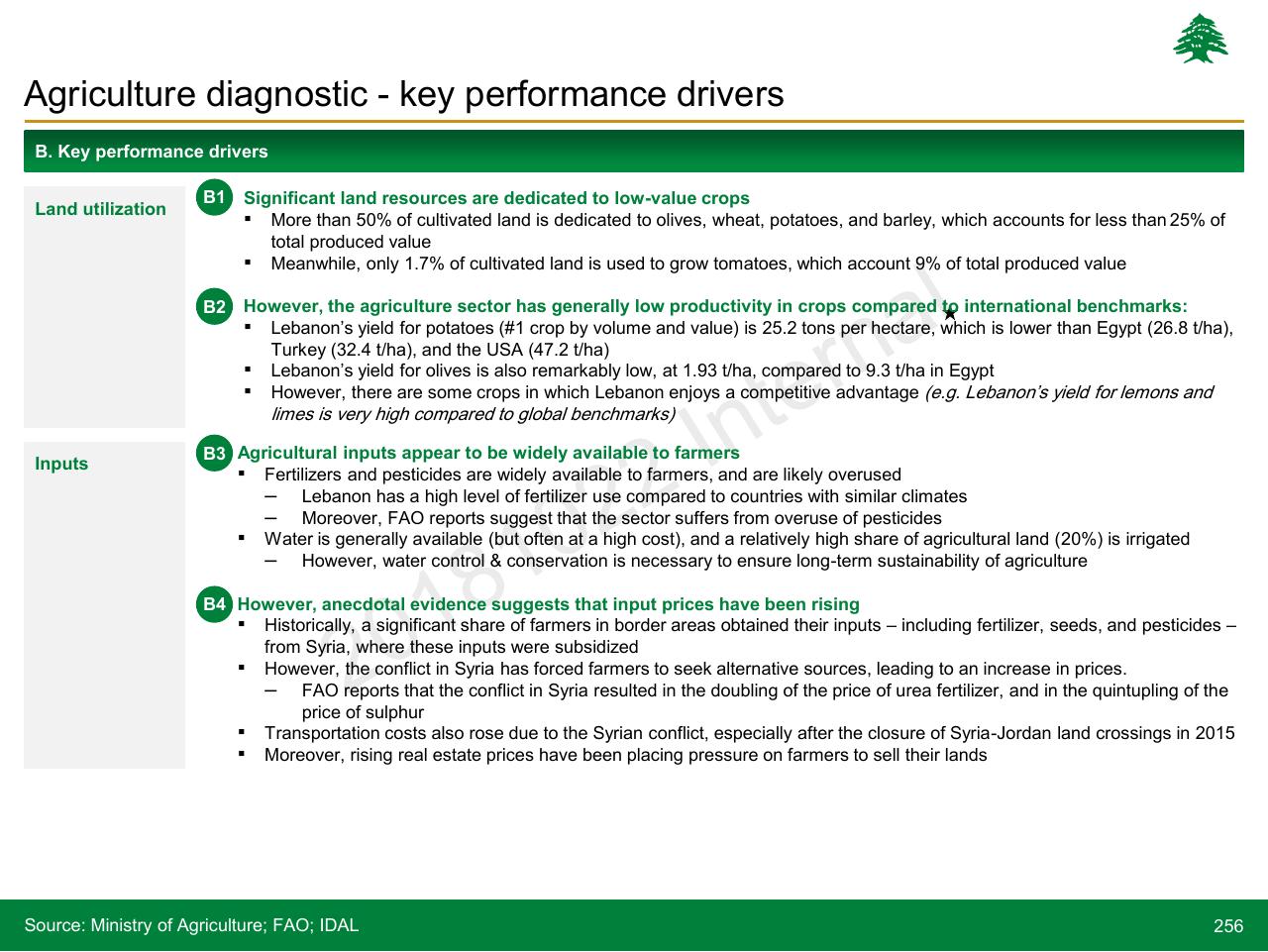Text slide 256 from Lebanon Economic Vision
