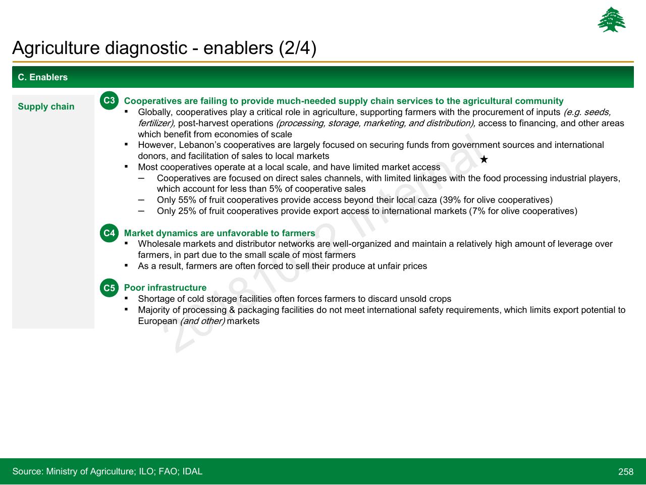 Text slide 258 from Lebanon Economic Vision