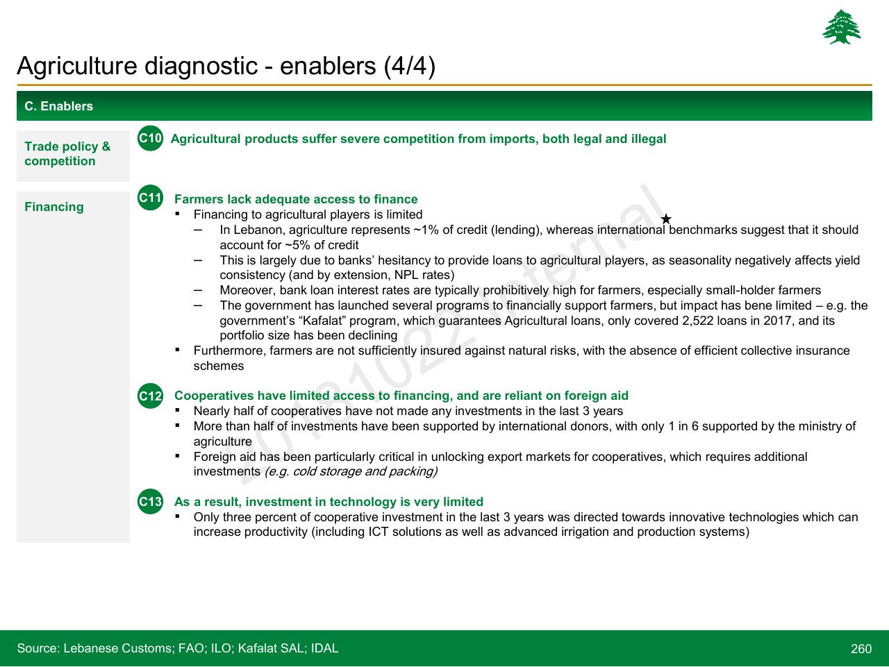 Text slide 260 from Lebanon Economic Vision