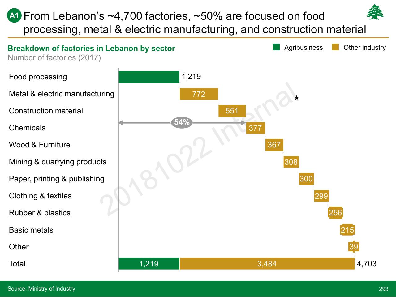 Chart slide 293 from Lebanon Economic Vision