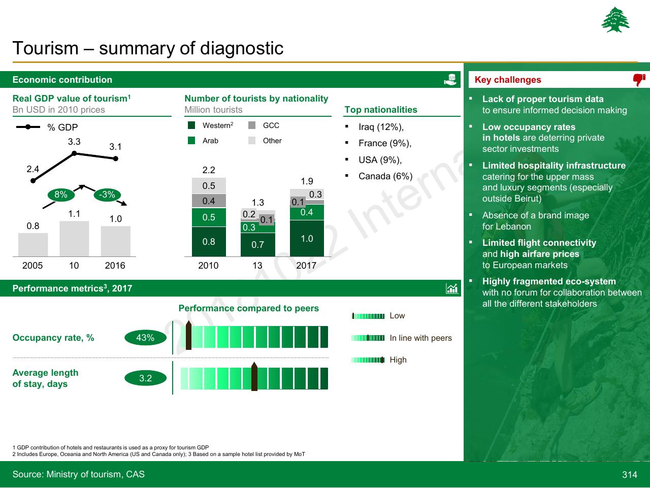 Dashboard slide 314 from Lebanon Economic Vision