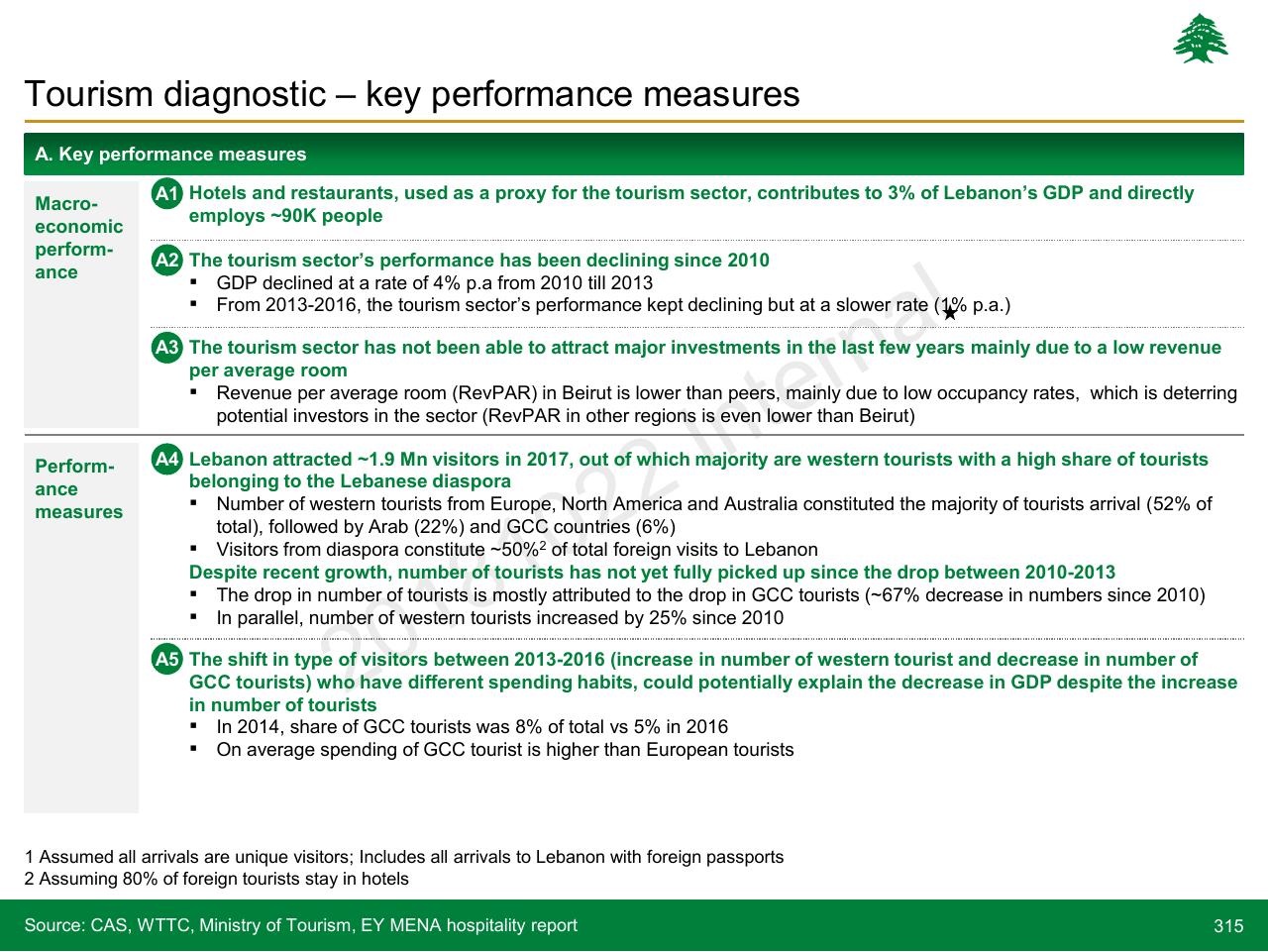 Text slide 315 from Lebanon Economic Vision