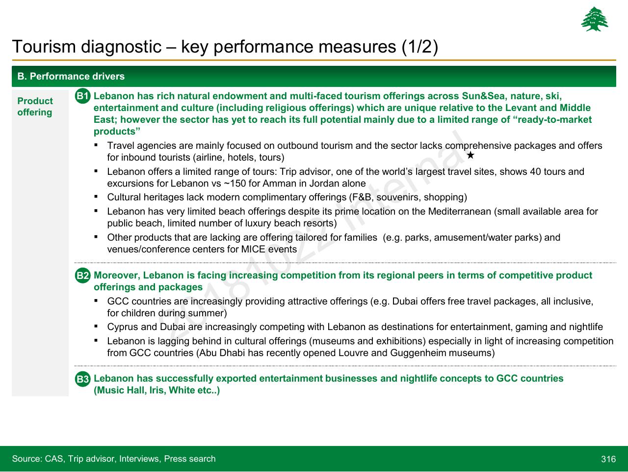Text slide 316 from Lebanon Economic Vision