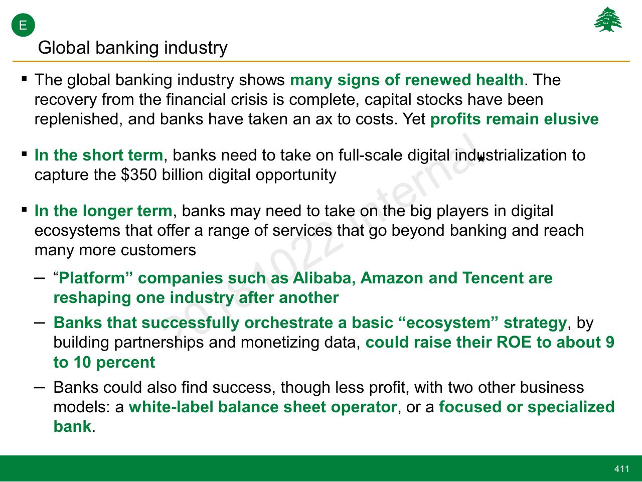 Text slide 411 from Lebanon Economic Vision