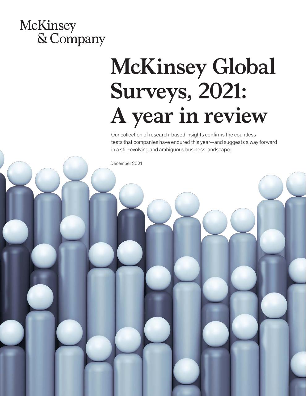 McKinsey Global Surveys 2021 A Year In Review consulting deck cover
