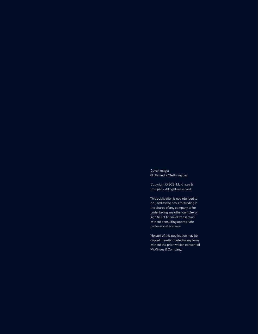 Text slide 2 from McKinsey Global Surveys 2021 A Year In Review