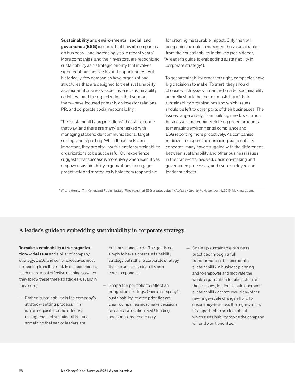 Text slide 28 from McKinsey Global Surveys 2021 A Year In Review