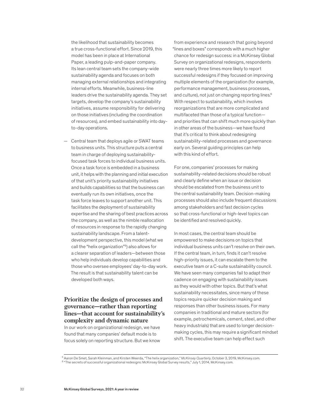 Text slide 34 from McKinsey Global Surveys 2021 A Year In Review