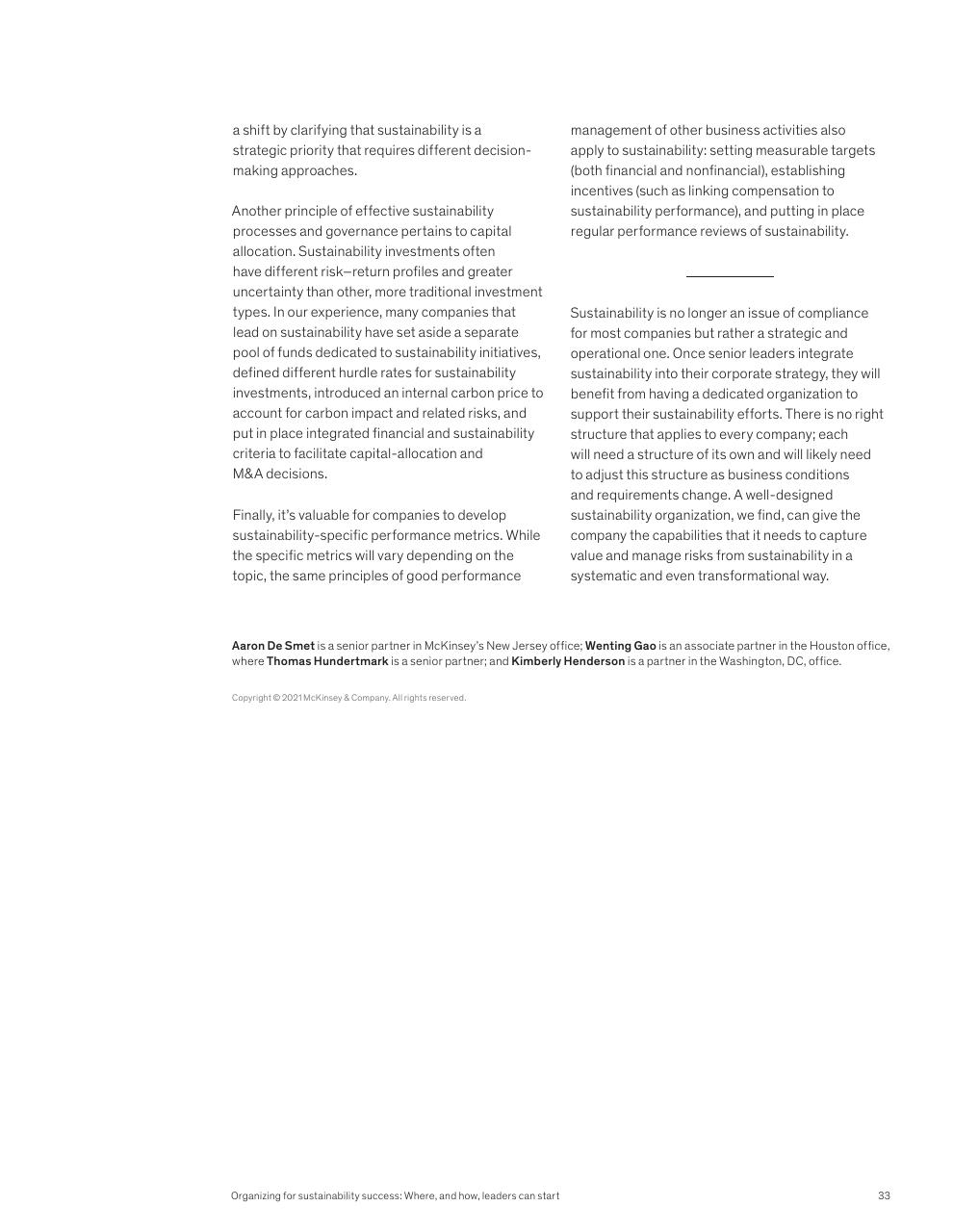 Text slide 35 from McKinsey Global Surveys 2021 A Year In Review