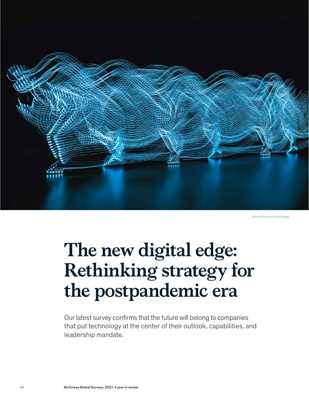 Cover slide 36 from McKinsey Global Surveys 2021 A Year In Review