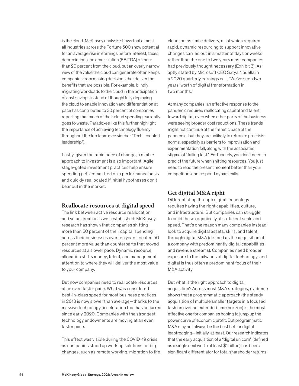Text slide 56 from McKinsey Global Surveys 2021 A Year In Review