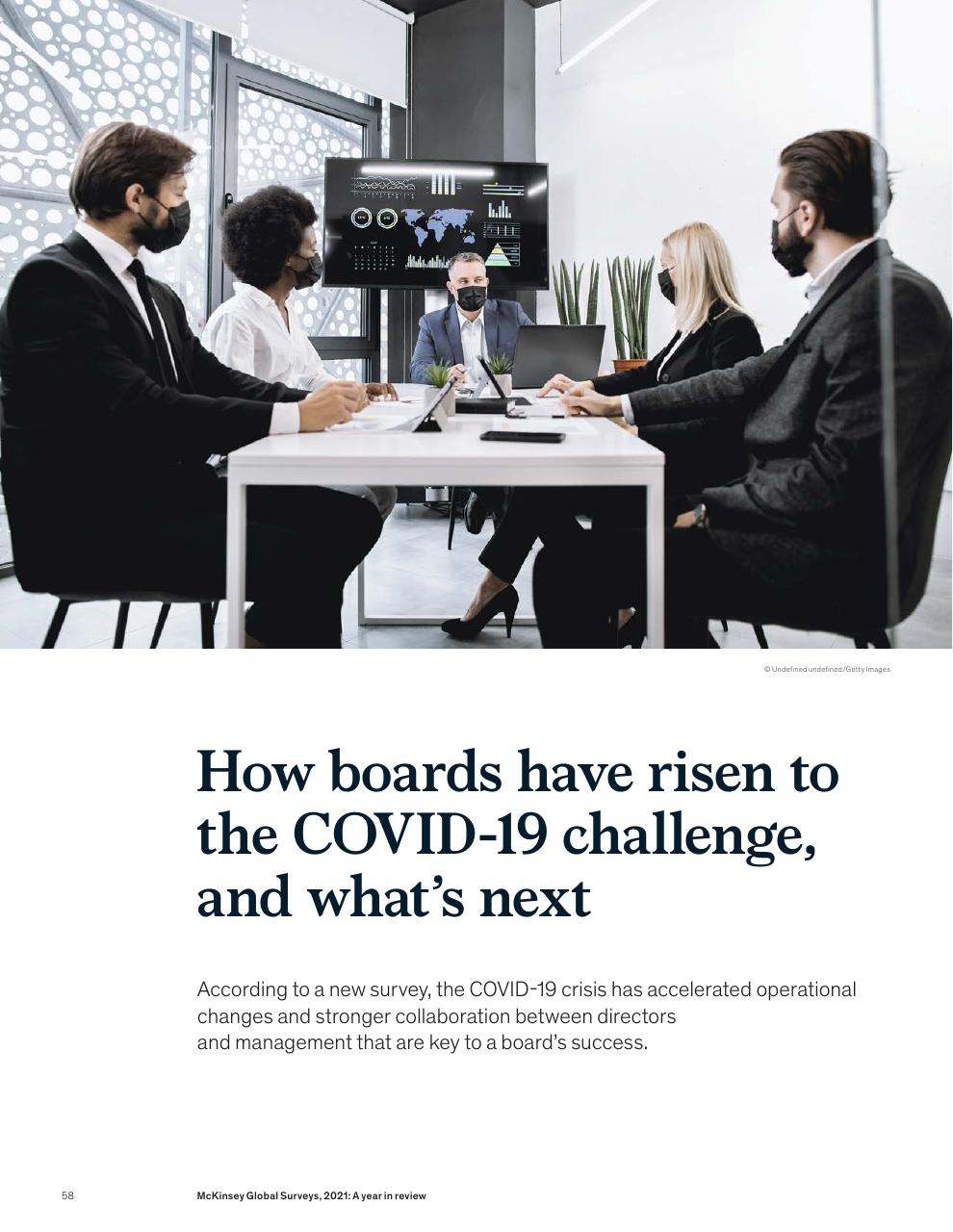 Cover slide 60 from McKinsey Global Surveys 2021 A Year In Review