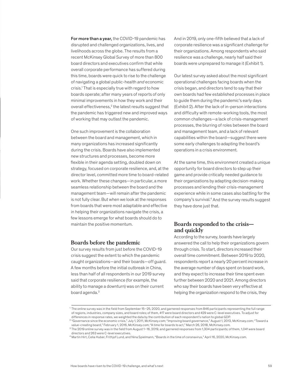 Text slide 61 from McKinsey Global Surveys 2021 A Year In Review