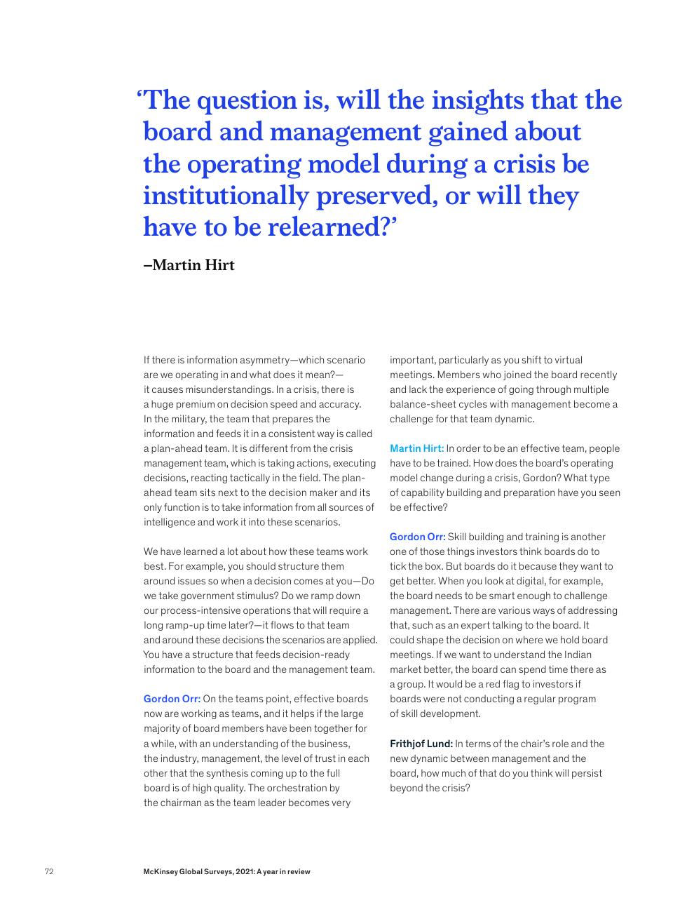 Quote slide 74 from McKinsey Global Surveys 2021 A Year In Review