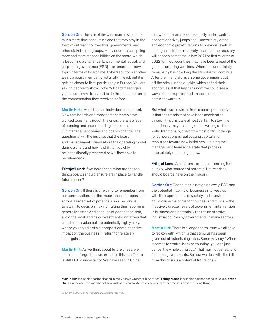 Text slide 75 from McKinsey Global Surveys 2021 A Year In Review