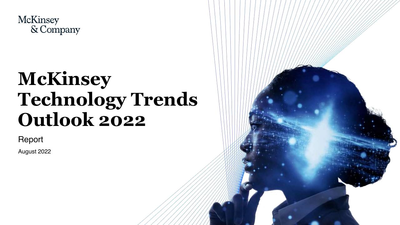 McKinsey Technology Trends Outlook 2022 Report McKinsey consulting deck cover