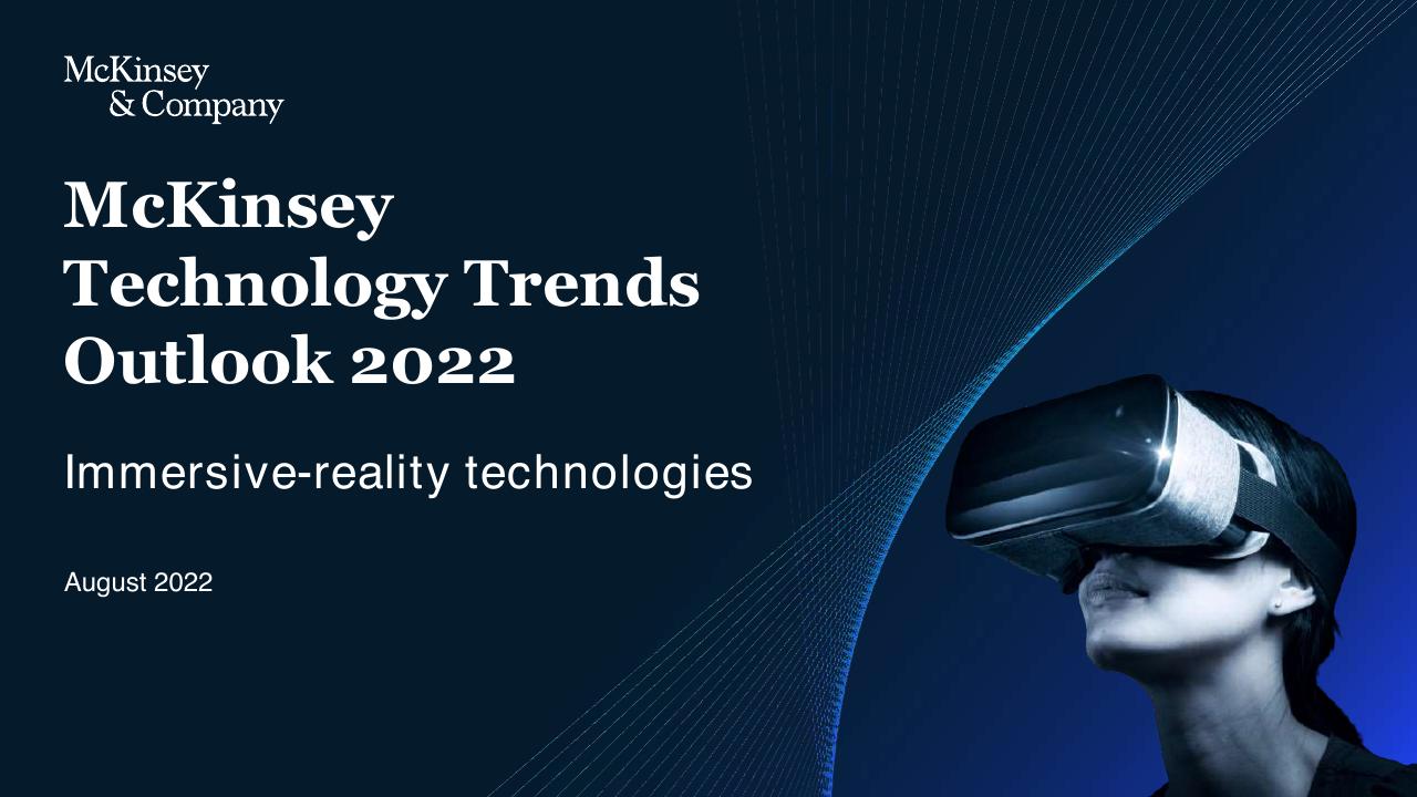 Cover slide 45 from McKinsey Technology Trends Outlook 2022 Report McKinsey