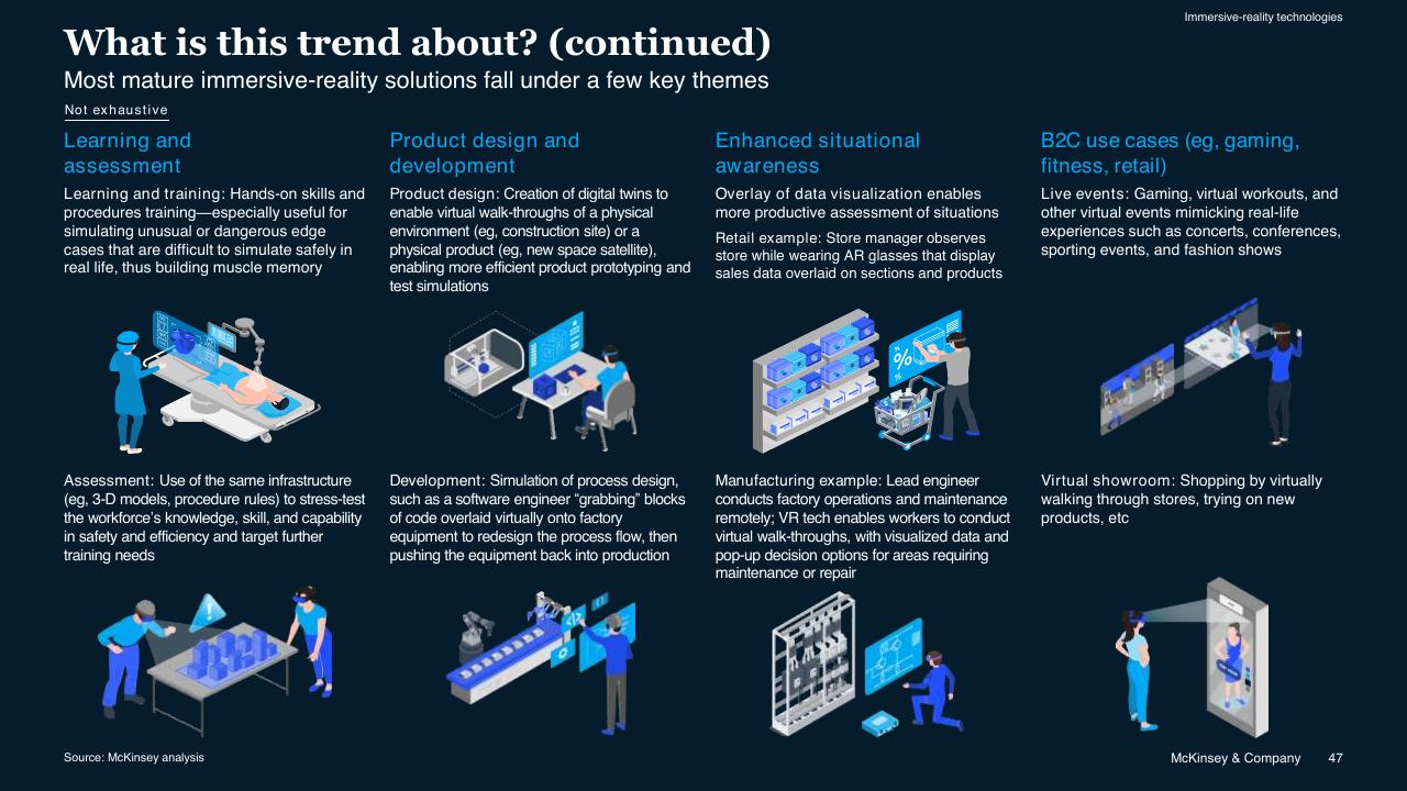 Comparison slide 47 from McKinsey Technology Trends Outlook 2022 Report McKinsey