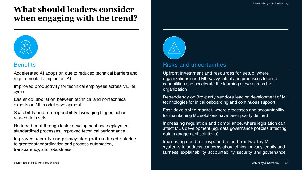 Comparison slide 66 from McKinsey Technology Trends Outlook 2022 Report McKinsey