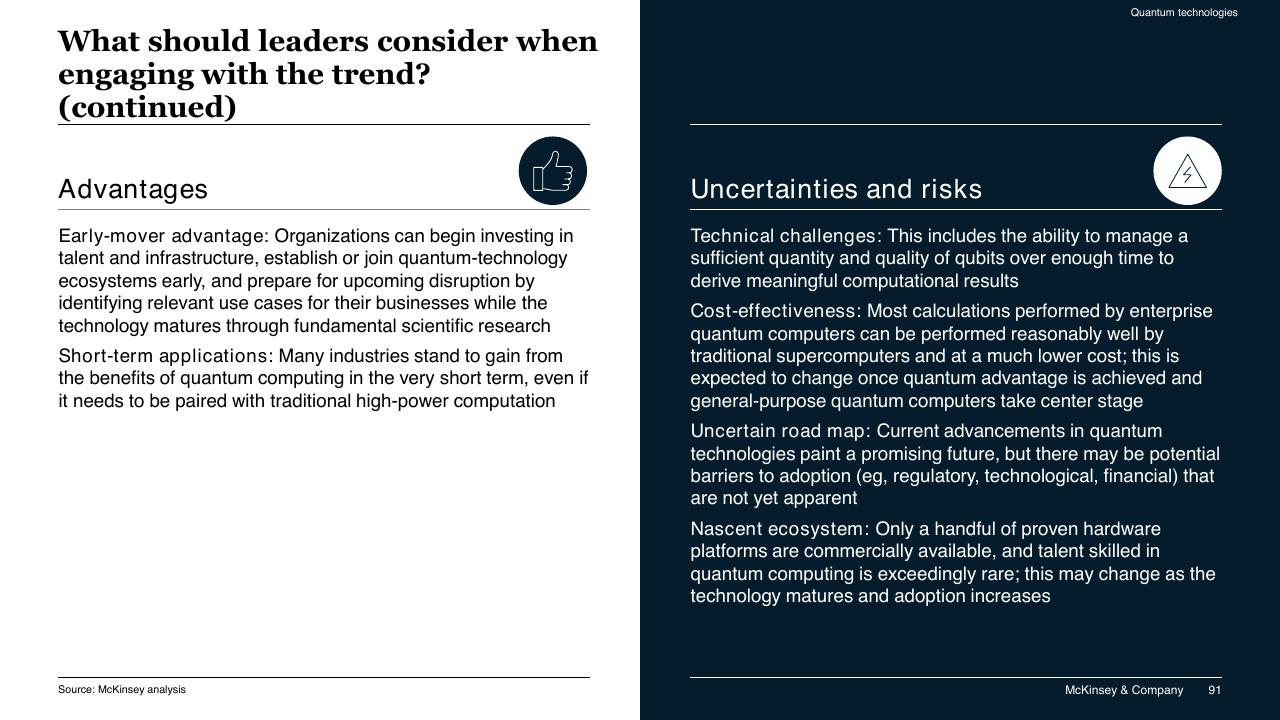 Comparison slide 91 from McKinsey Technology Trends Outlook 2022 Report McKinsey