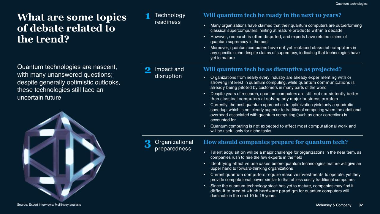 Text slide 92 from McKinsey Technology Trends Outlook 2022 Report McKinsey