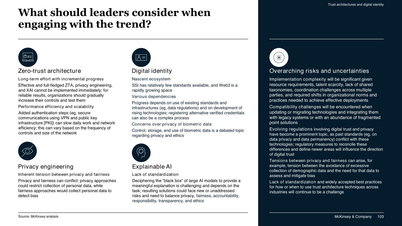 Text slide 103 from McKinsey Technology Trends Outlook 2022 Report McKinsey