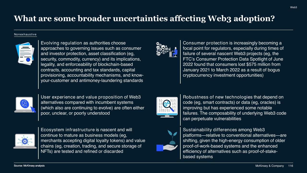 Text slide 116 from McKinsey Technology Trends Outlook 2022 Report McKinsey