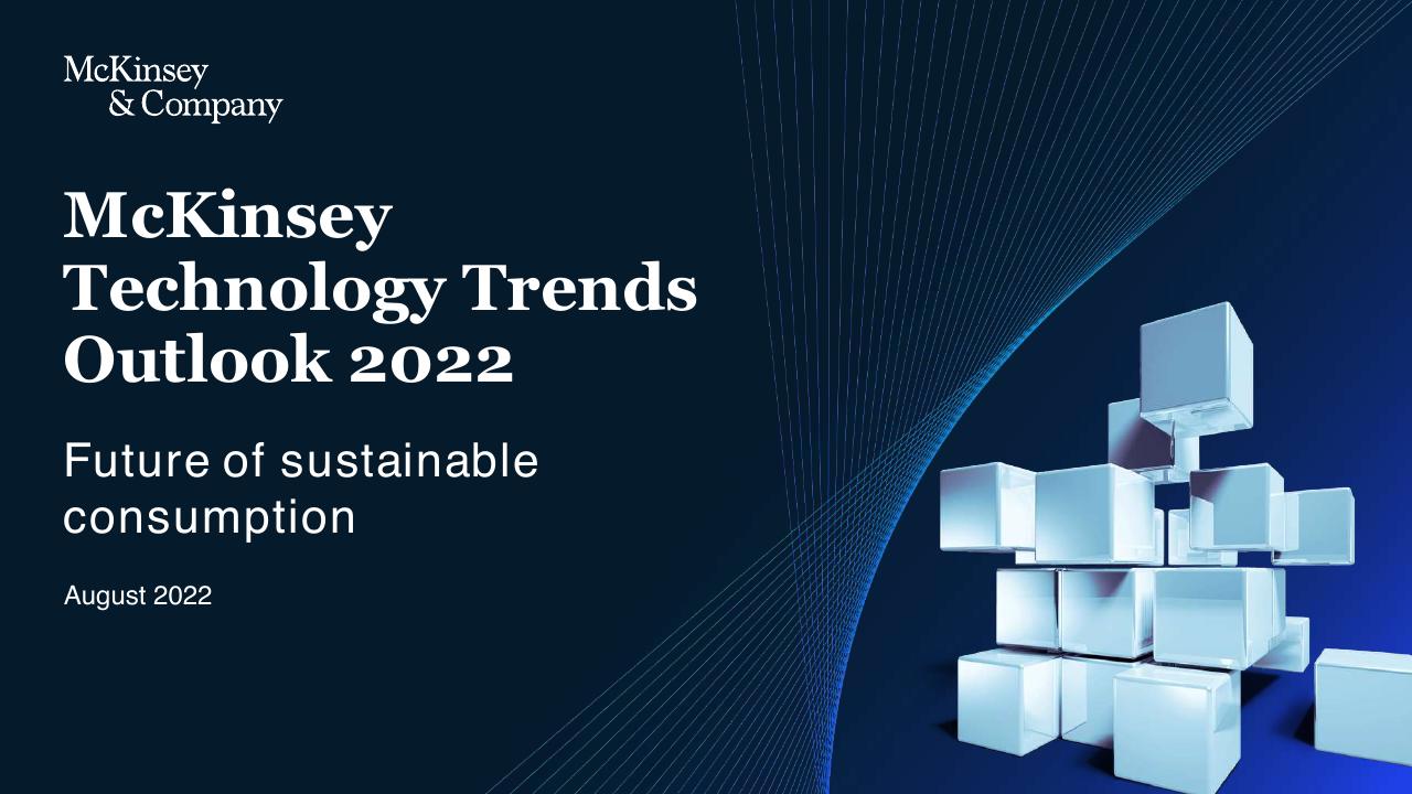Cover slide 174 from McKinsey Technology Trends Outlook 2022 Report McKinsey