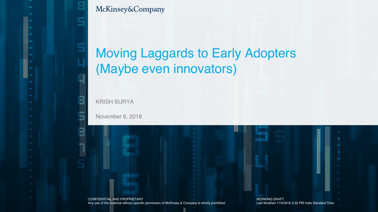 Moving Laggards To Early Adopters Maybe Even Innovators consulting deck cover
