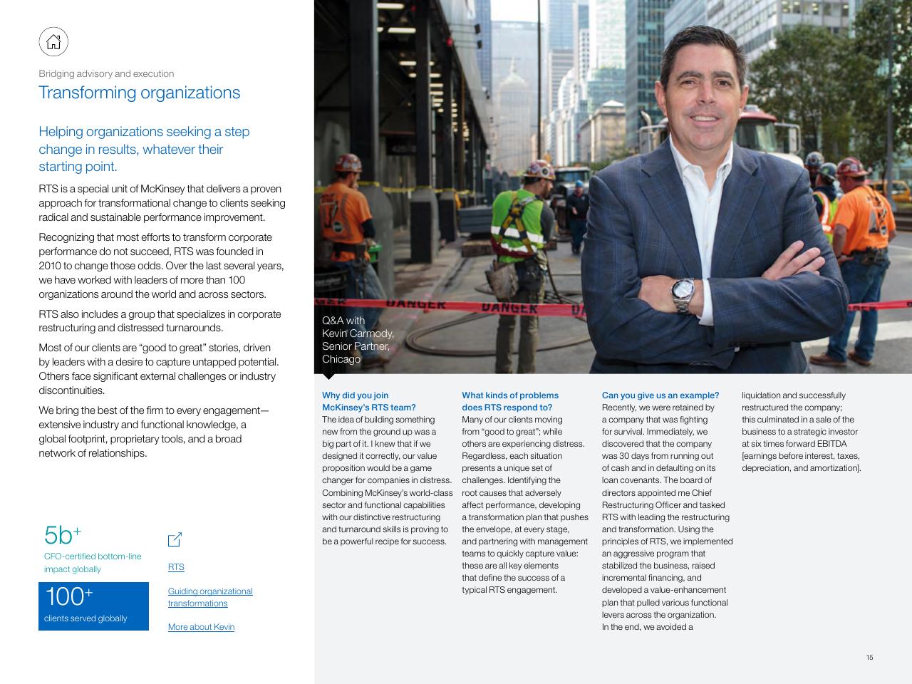 Text slide 15 from New At McKinsey Making A Difference