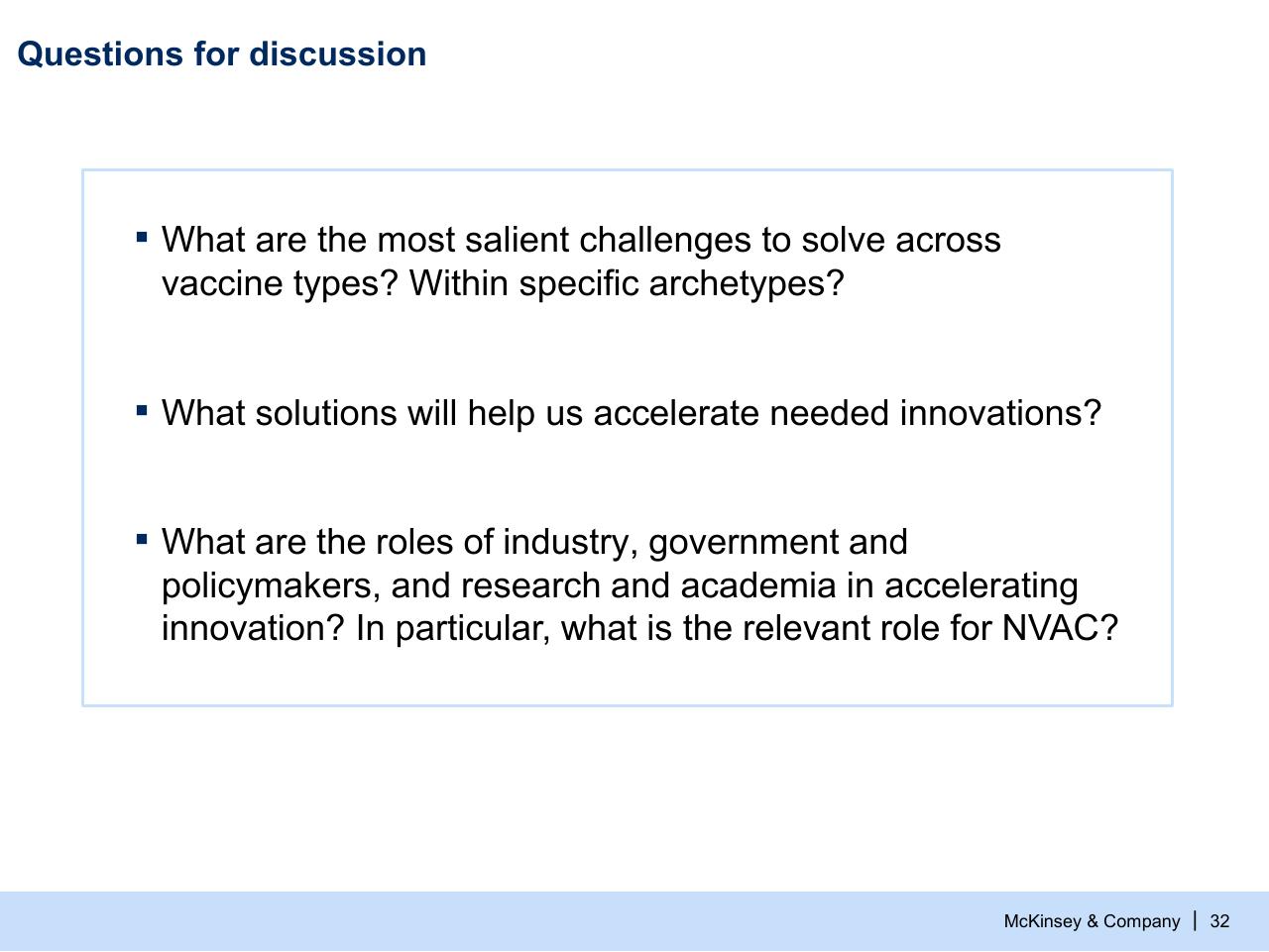 Text slide 32 from Refueling The Innovation Engine In Vaccines