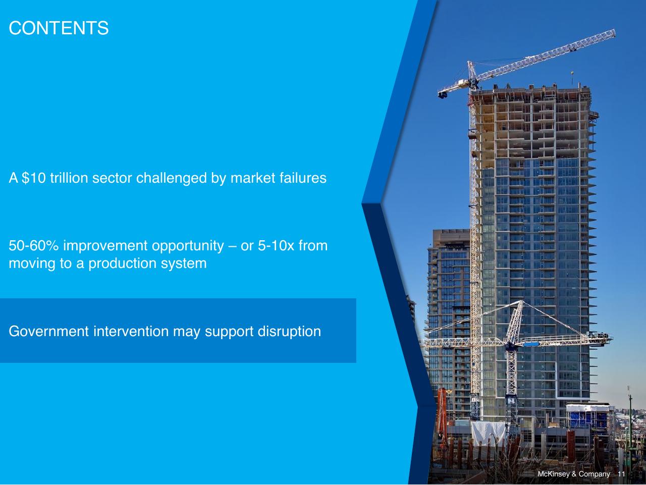 Text slide 11 from Reinventing Construction A Route To Higher Productivity