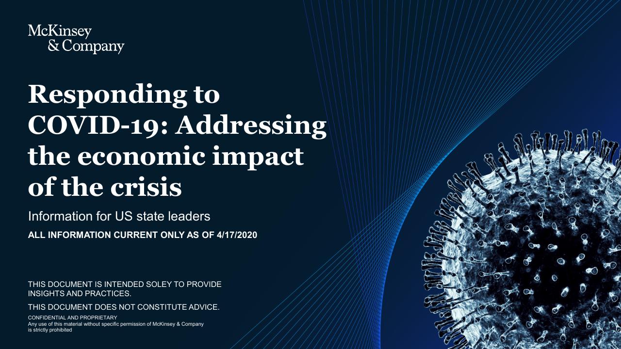 Responding To COVID 19_ Addressing The Economic Impact Of The Crisis McKinsey consulting deck cover