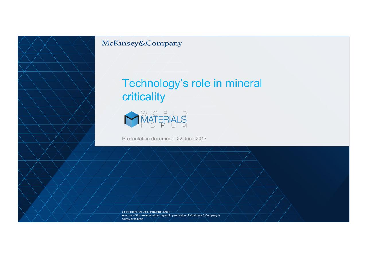 Technologys Role In Mineral Criticality McKinsey consulting deck cover