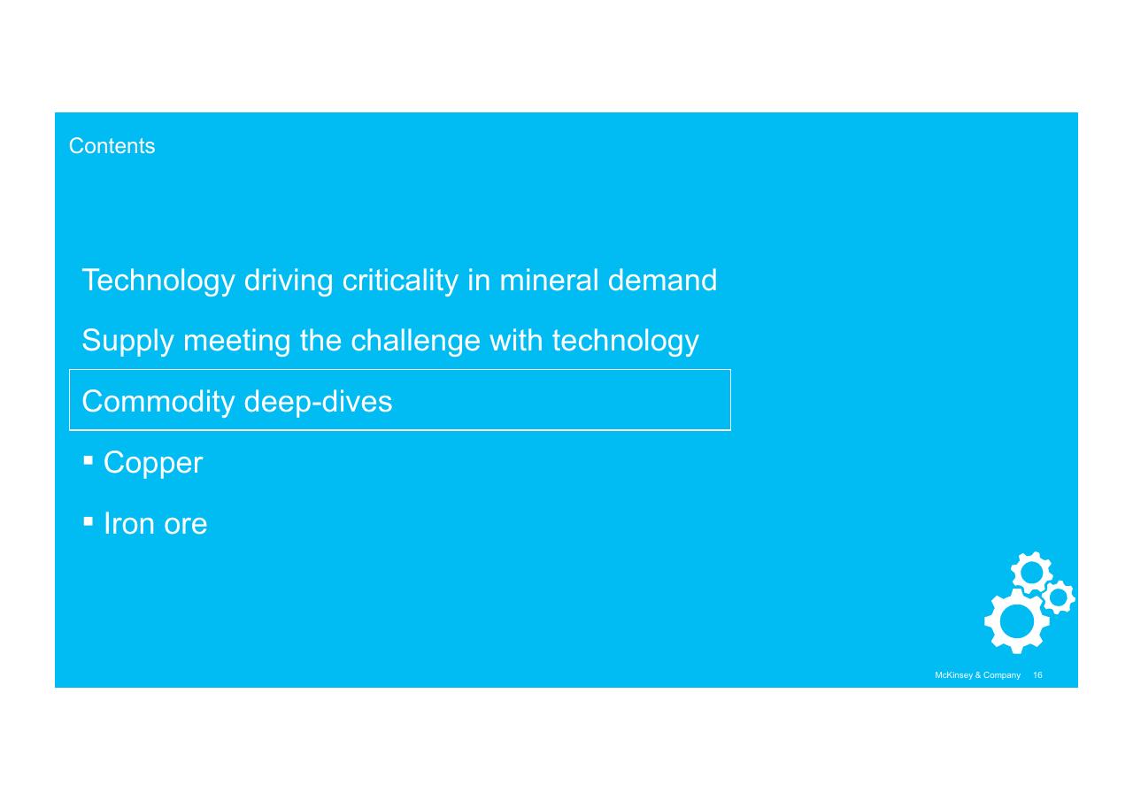 Section Divider slide 16 from Technologys Role In Mineral Criticality McKinsey