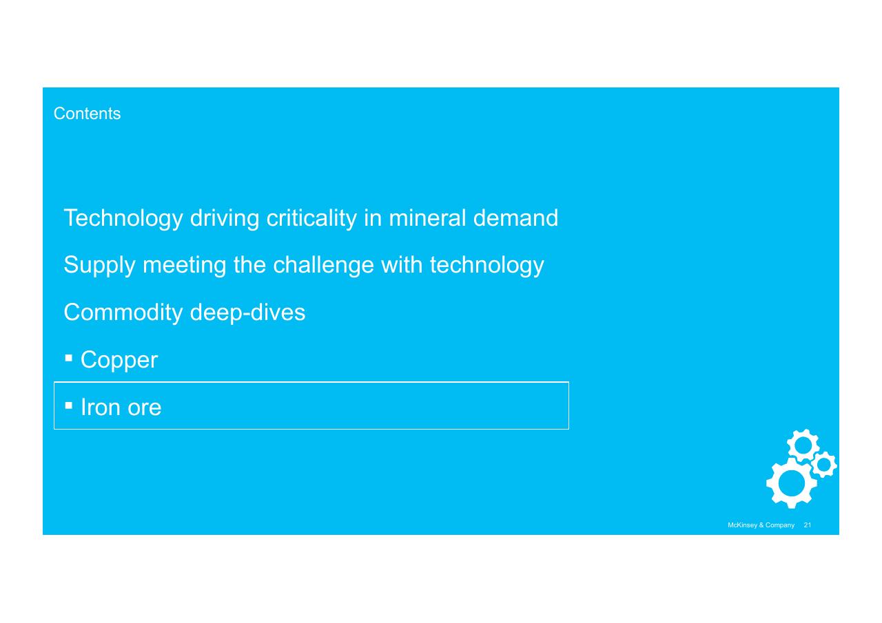 Section Divider slide 21 from Technologys Role In Mineral Criticality McKinsey