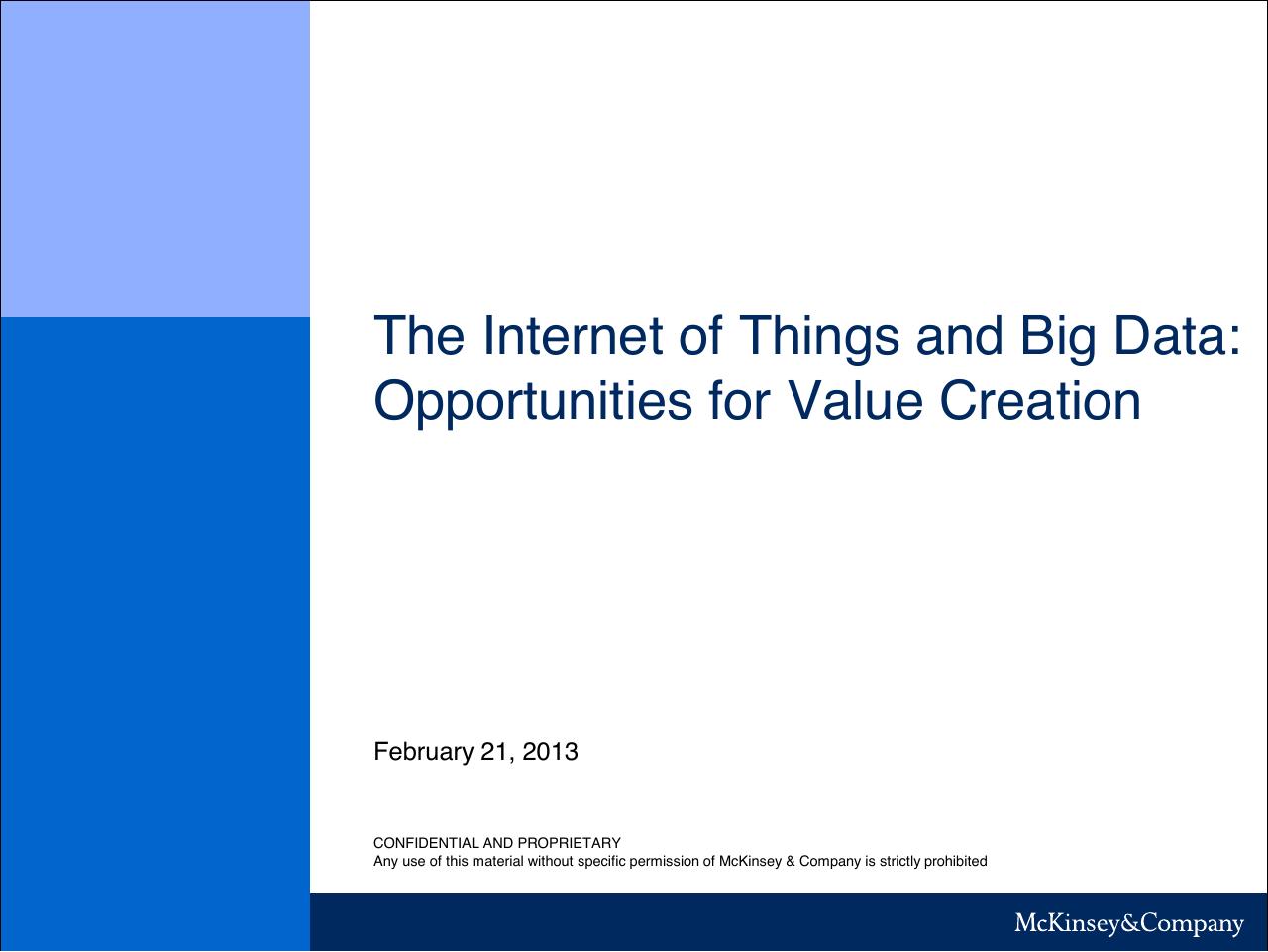 The Internet Of Things And Big Data Opportunities For Value Creation consulting deck cover