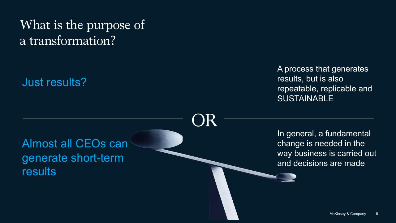 Comparison slide 6 from The Secret Of Transformations McKinsey
