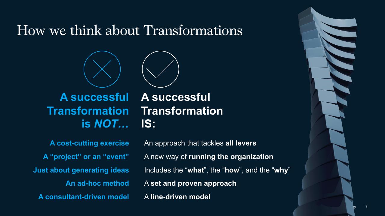 Comparison slide 7 from The Secret Of Transformations McKinsey