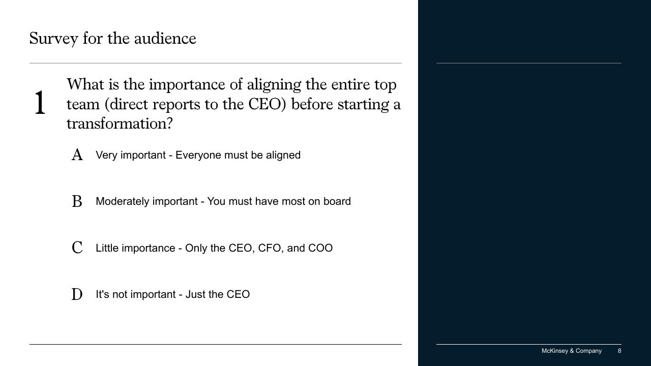 Text slide 8 from The Secret Of Transformations McKinsey