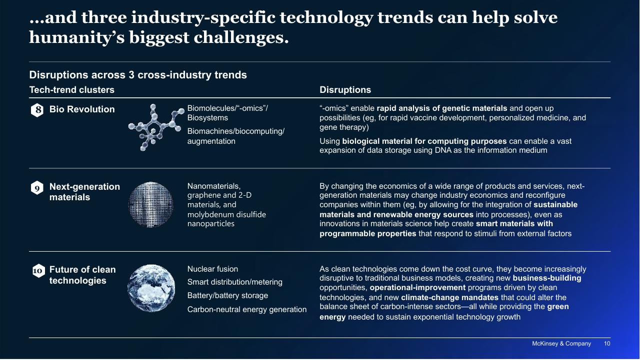 Text slide 10 from The Top Trends In Tech Executive Summary McKinsey