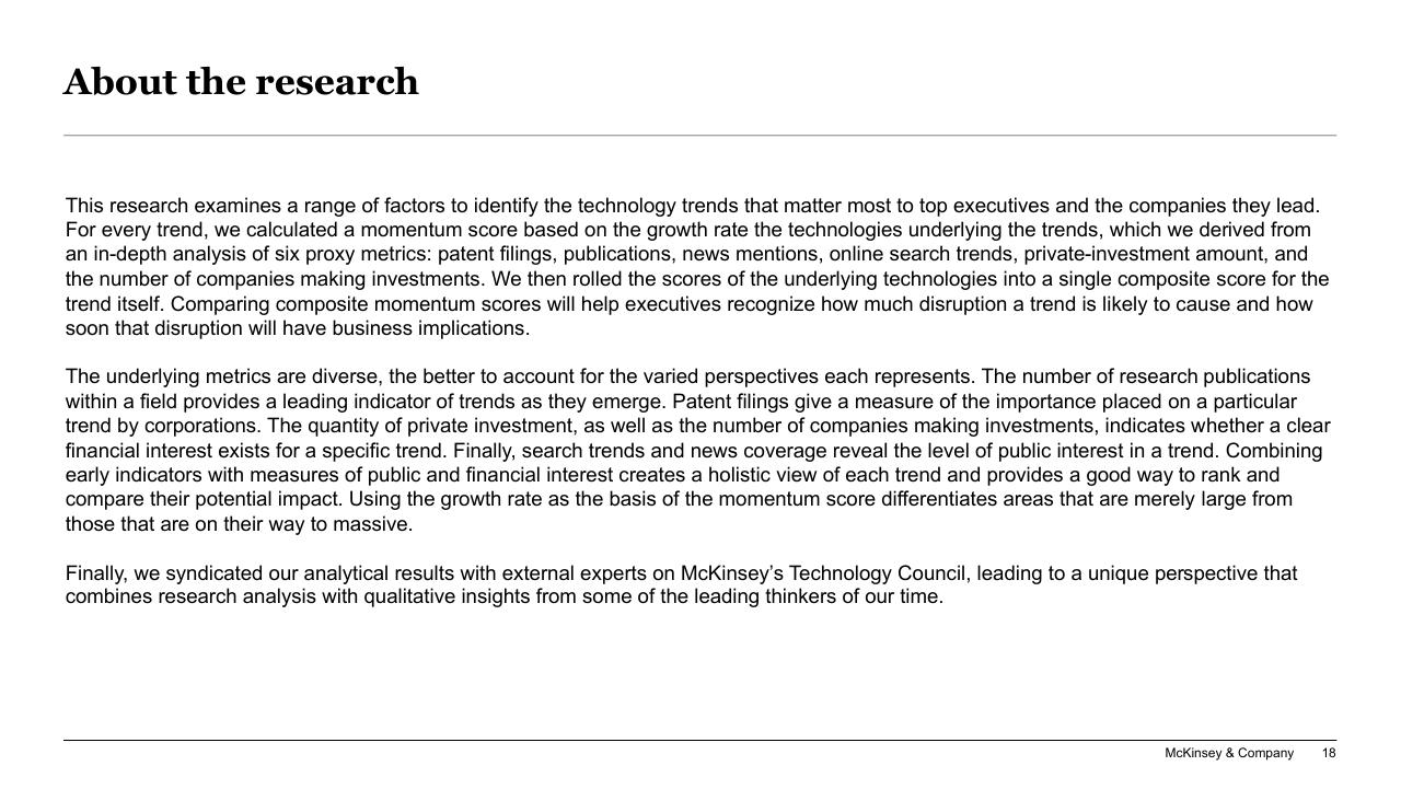 Text slide 18 from The Top Trends In Tech Executive Summary McKinsey