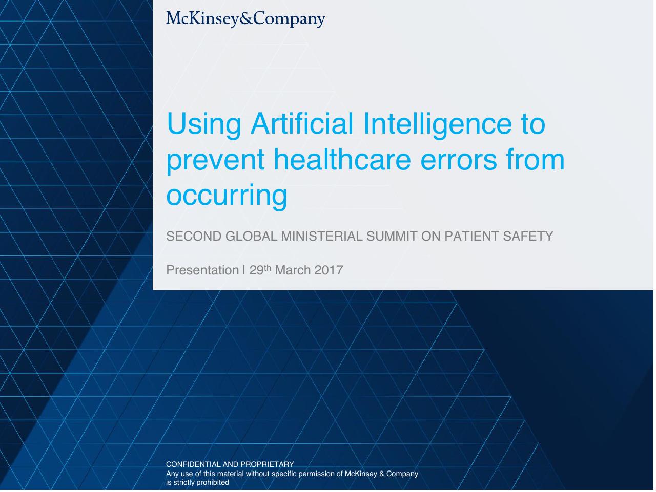 Using Artificial Intelligence To Prevent Healthcare Errors From Occurring consulting deck cover