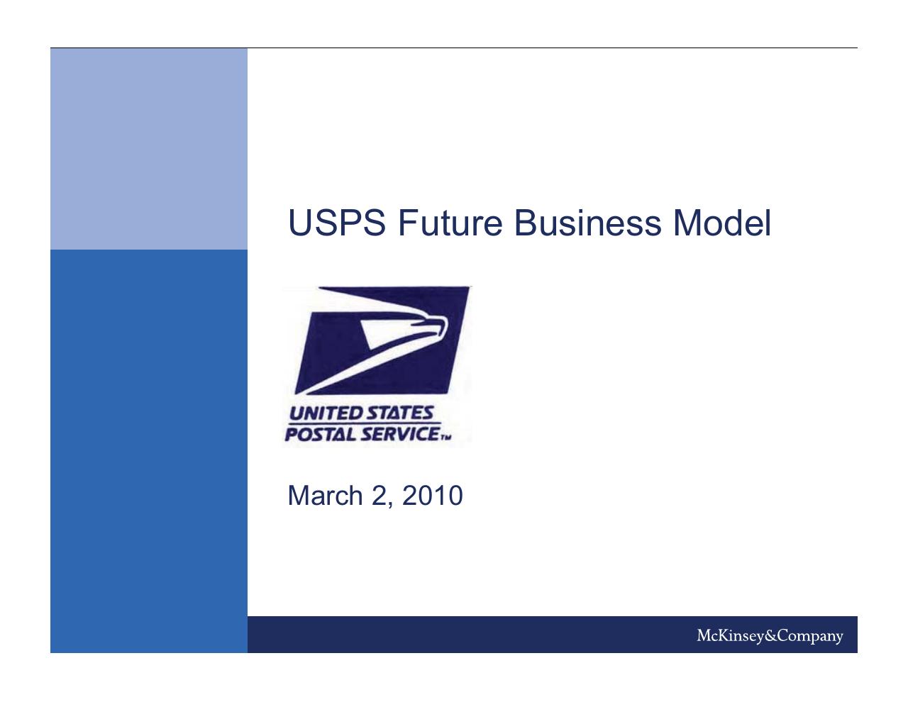 Usps Future Business Model consulting deck cover