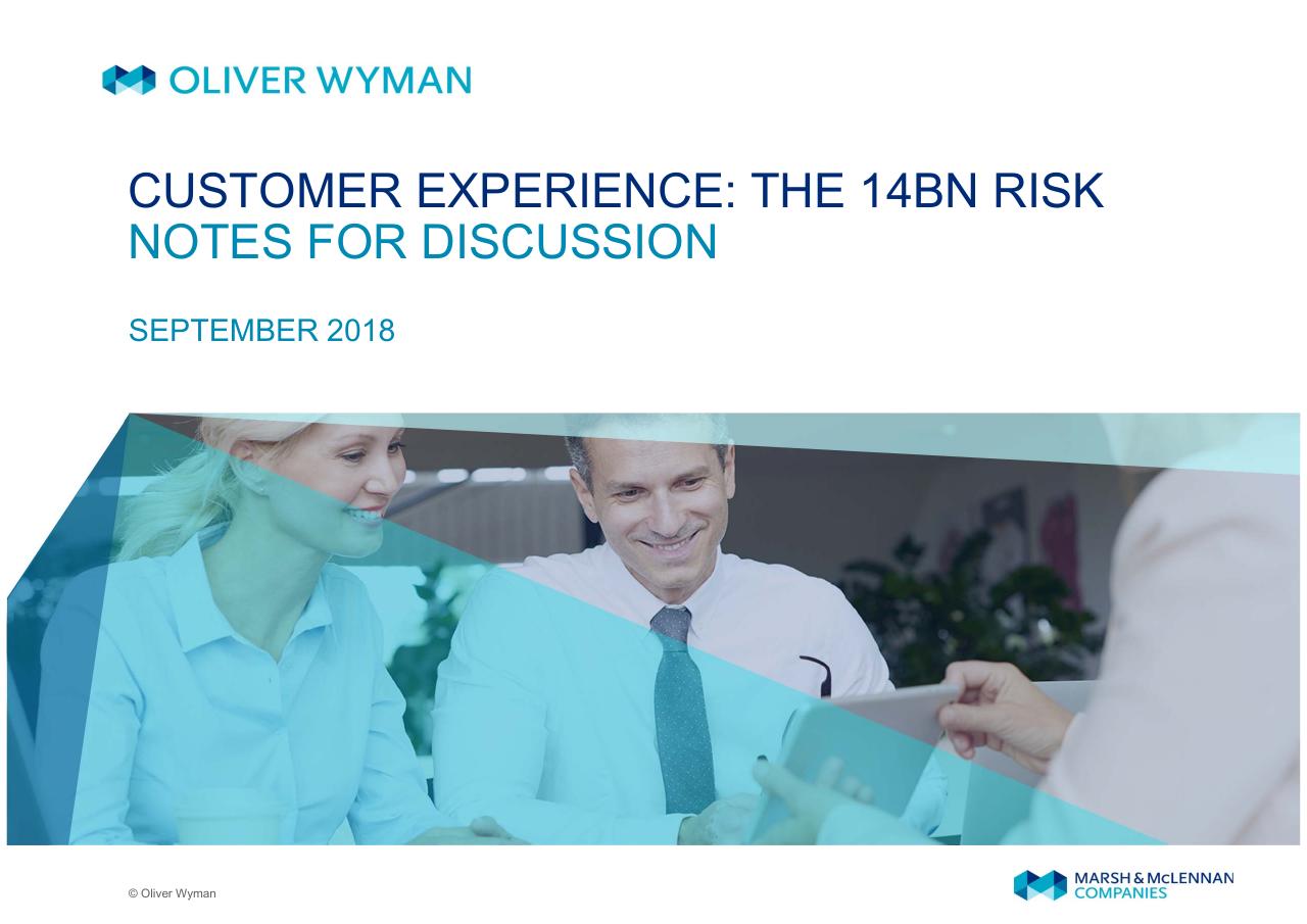 Customer Experience 14bn Risk Oliver Wyman consulting deck cover
