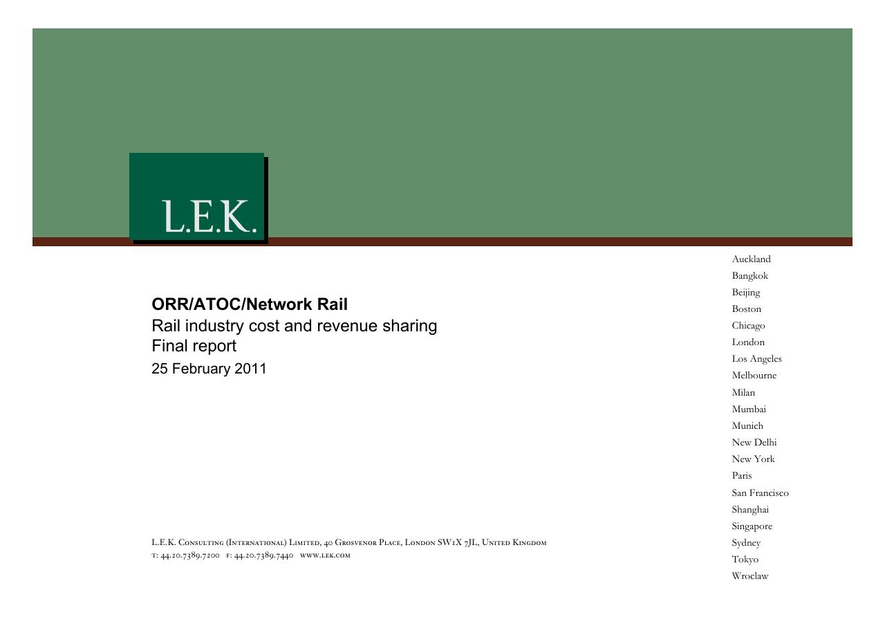 Orr_atoc_network Rail Rail Industry Cost And Revenue Sharing consulting deck cover