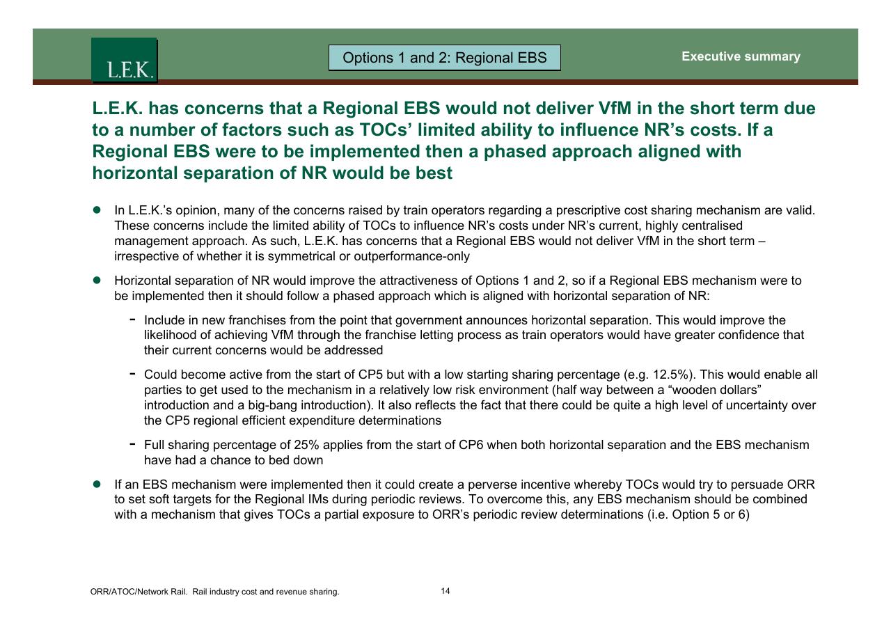 Text slide 15 from Orr_atoc_network Rail Rail Industry Cost And Revenue Sharing
