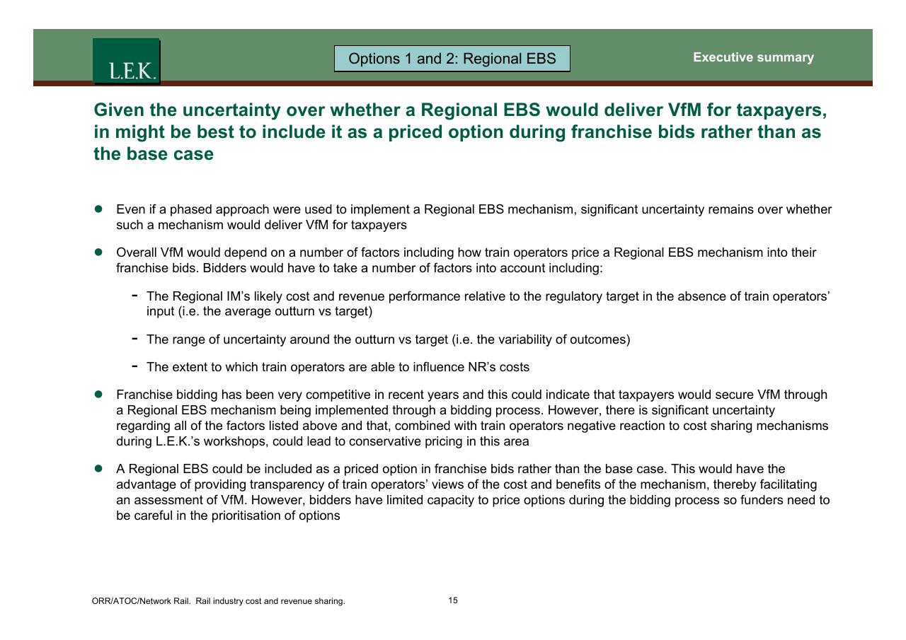 Text slide 16 from Orr_atoc_network Rail Rail Industry Cost And Revenue Sharing